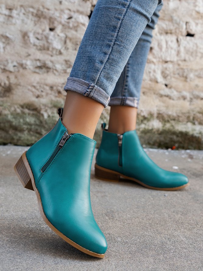 Vintage Side Zip Point Toe Ankle Boots