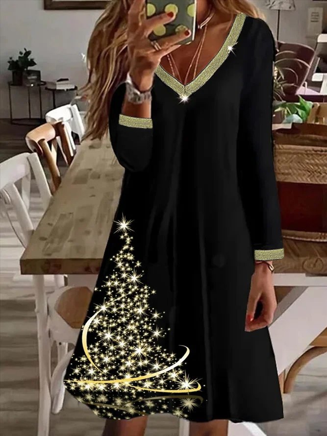 Loose Casual Christmas Dress Xmas Dress
