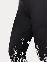 Plus Size Jersey Floral Casual TightLeggings