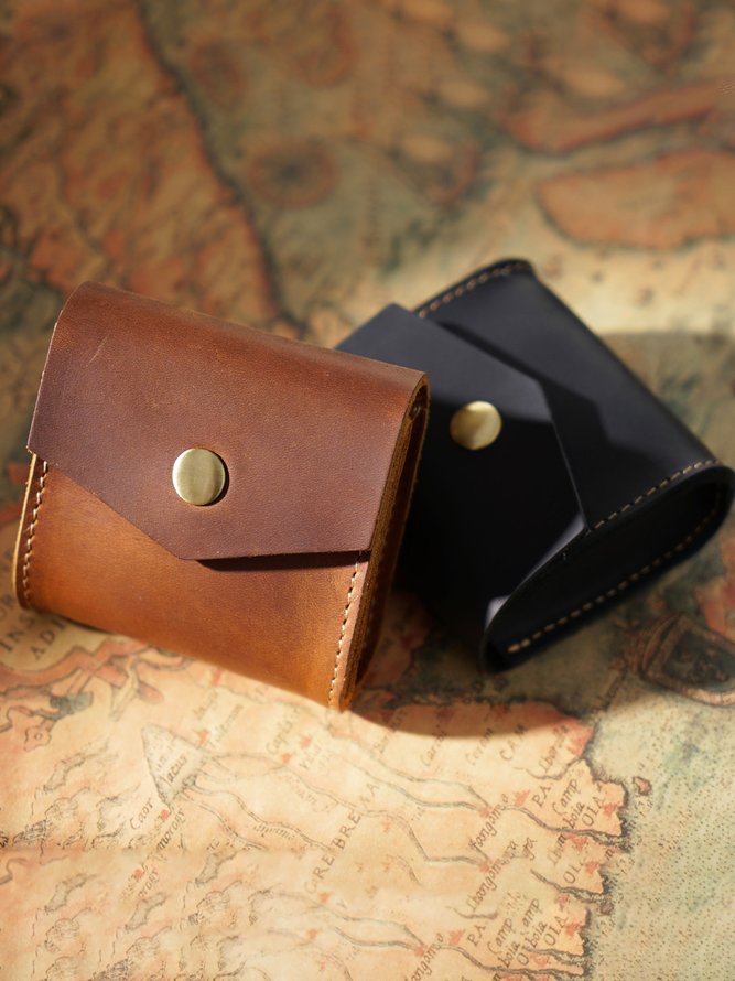 Vintage Cowhide Mini Organizer Coin Purse