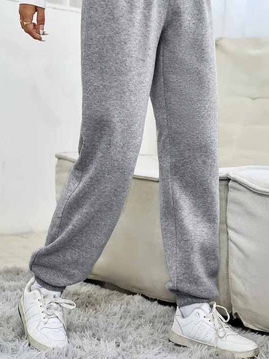 Loose Plain Casual Drawstring Sweatpants