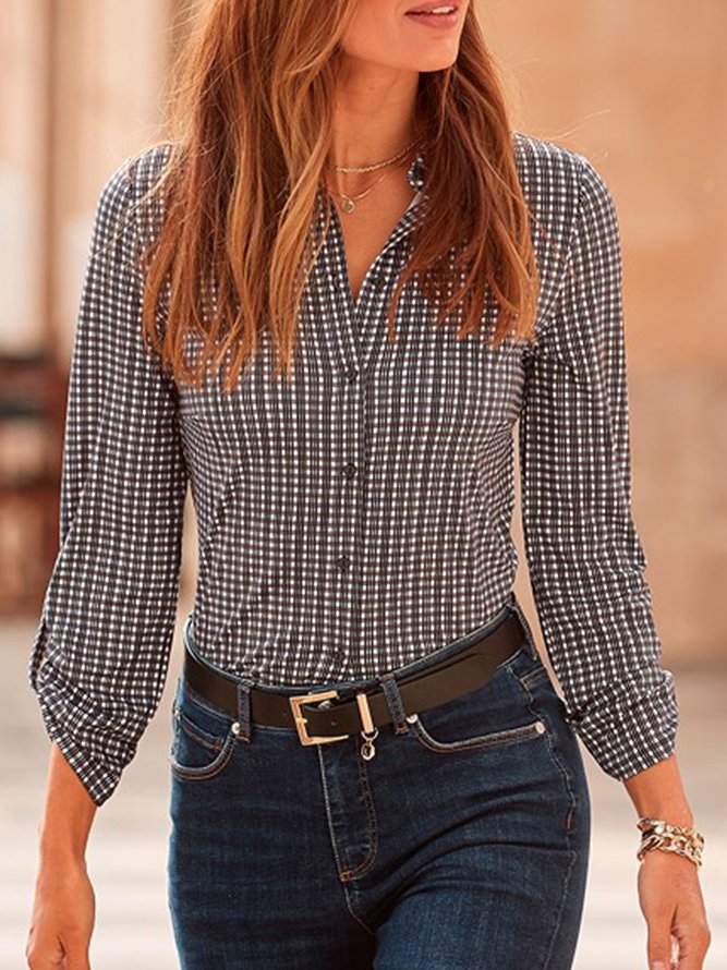 Buttoned Casual Loose Blouse