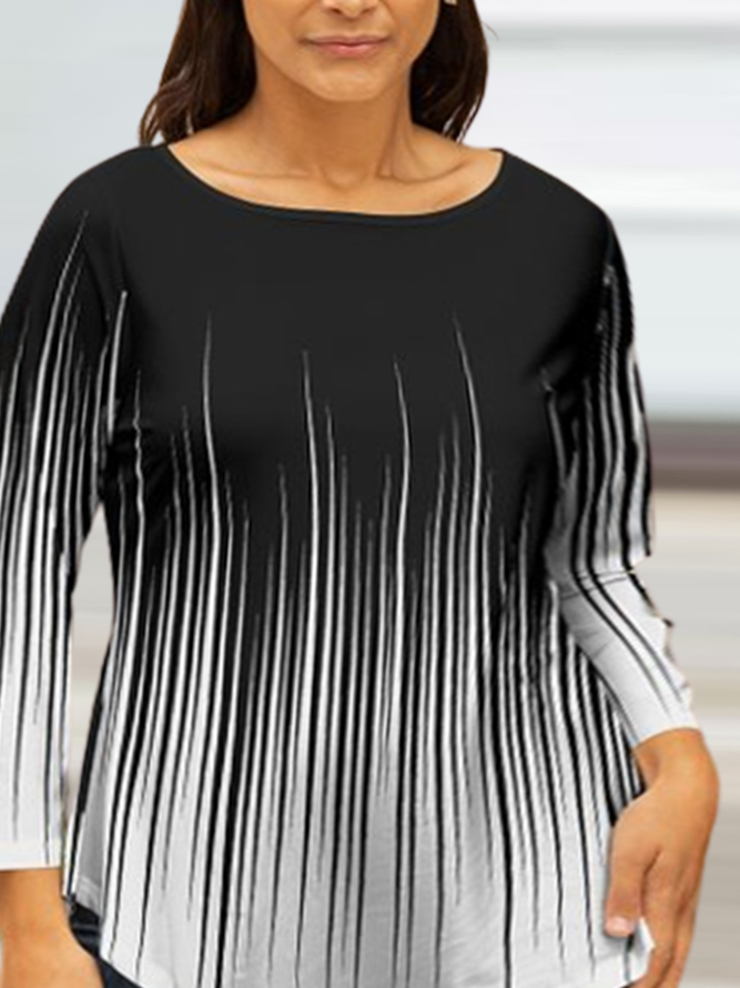 Plus Size Casual Loose Abstract T-Shirt