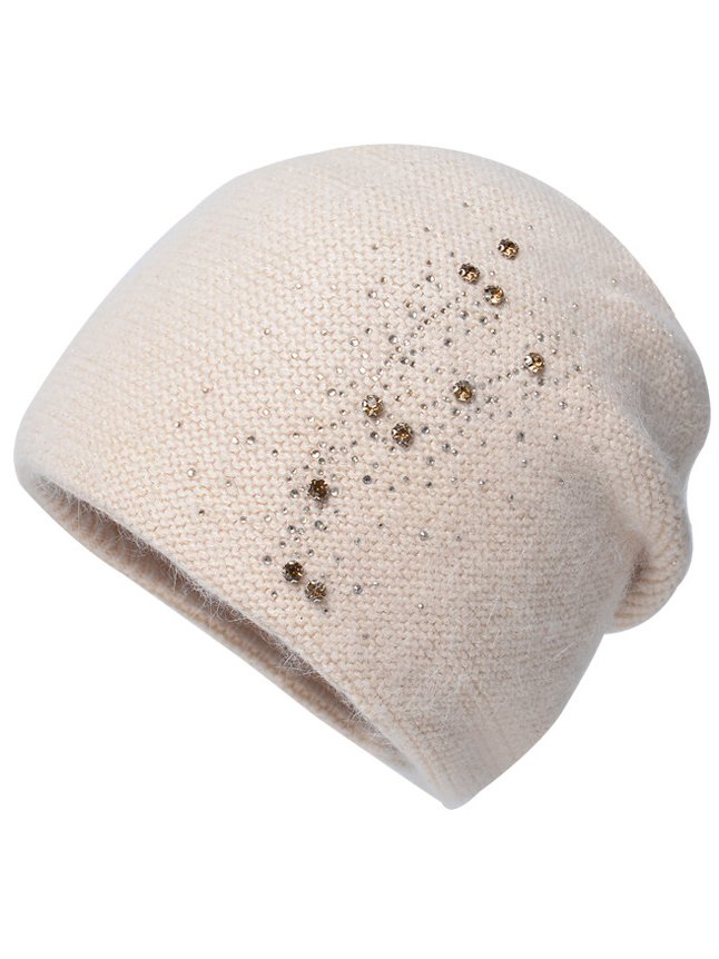 Casual Diamond Floral High Stretch Cotton Beanie Daily Commuting Home Accessories