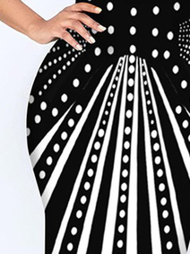 Plus Size Polka Dots Elegant V Neck Jersey Dress