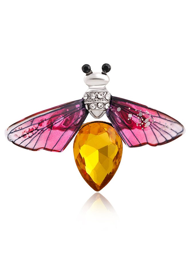 Casual 3D Gradient Transparent Bee Insect Brooch Silk Scarf Buckle Banquet Party Daily Commuting Matching Jewelry