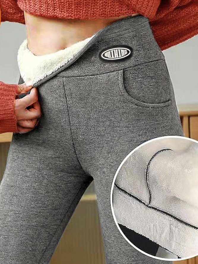 Jersey Casual Tight Text Letters Leggings