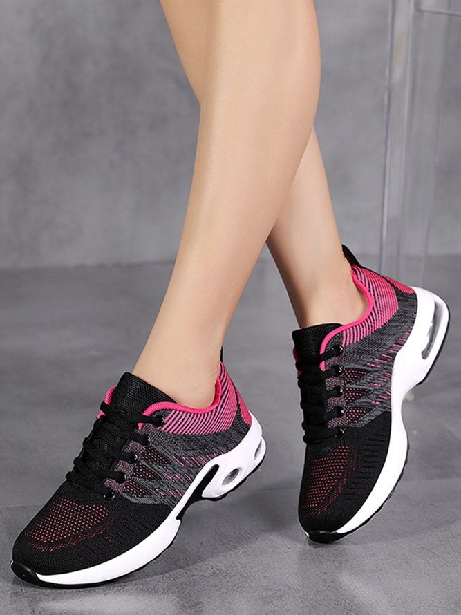 Breathable Mesh Fabric Color Block Sport Sneakers