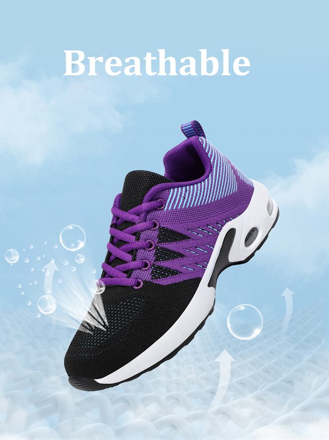 Breathable Mesh Fabric Color Block Sport Sneakers