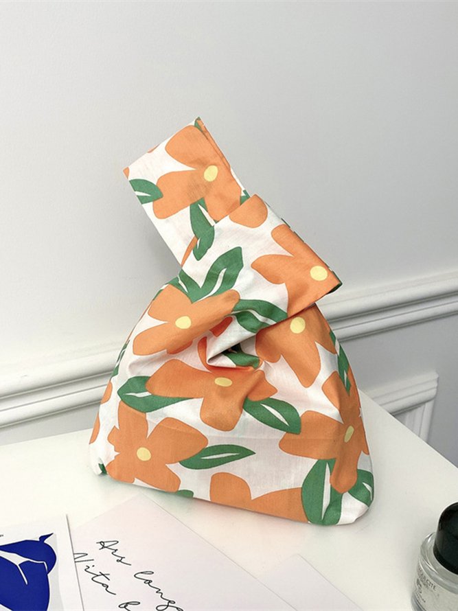 Spring Summer Artistic Colorful Floral Graphics Cotton Clutch