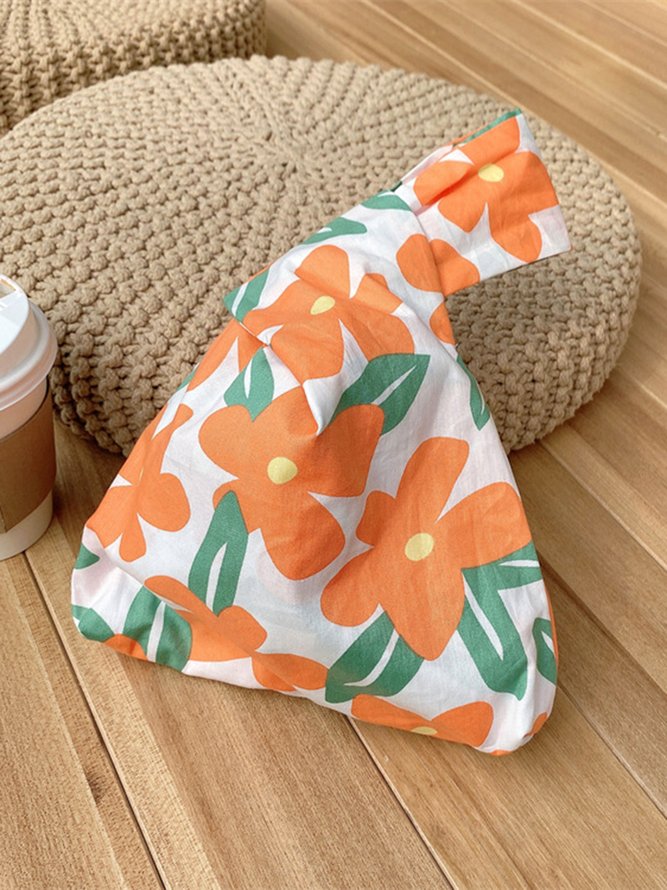 Spring Summer Artistic Colorful Floral Graphics Cotton Clutch