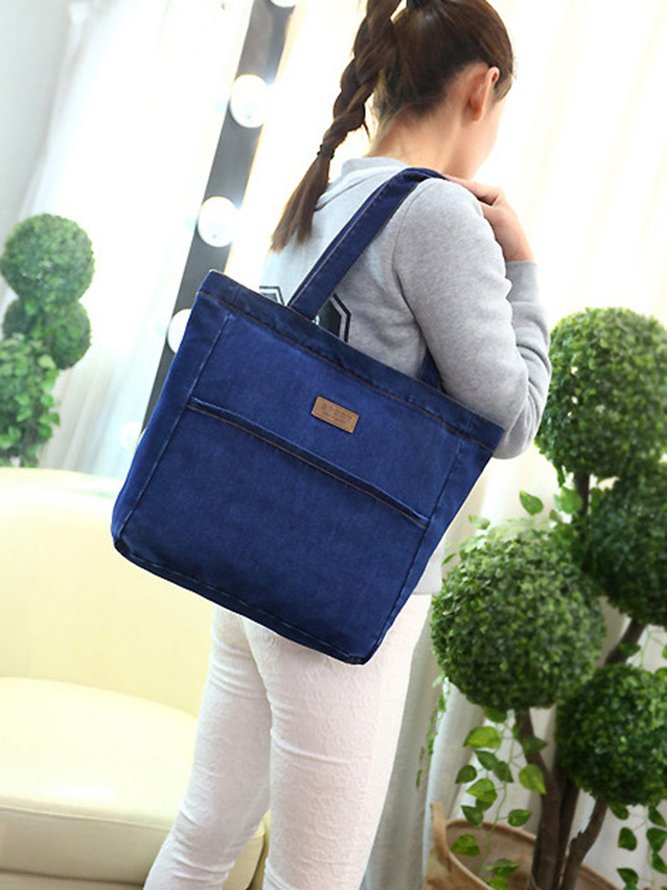 Simple Casual Denim Shoulder Bag