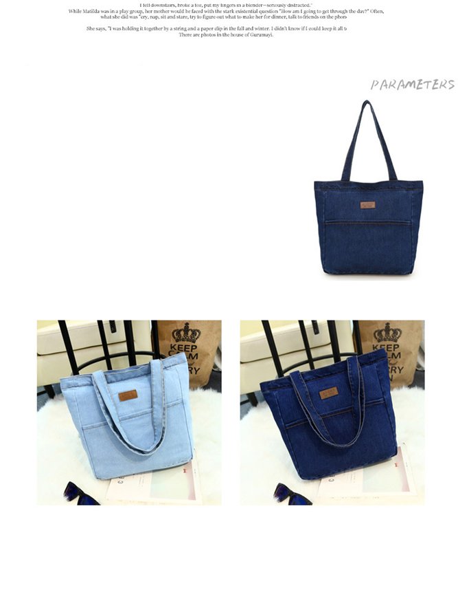 Simple Casual Denim Shoulder Bag