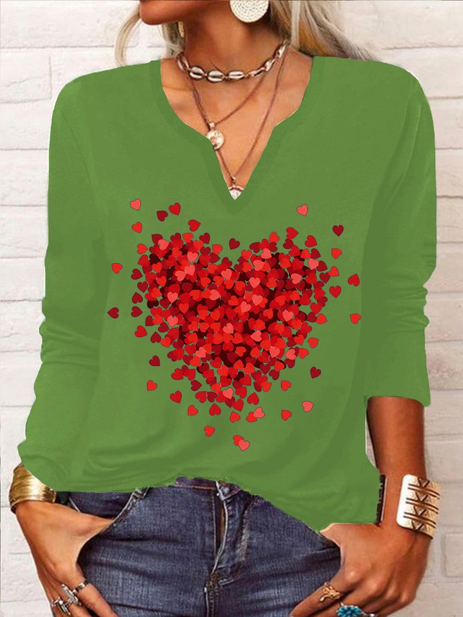 Casual Loose Heart/Cordate T-Shirt
