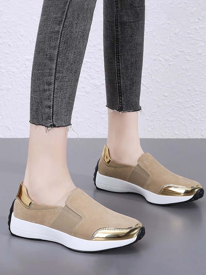 Casual Color Block Slip On Walking Shoes