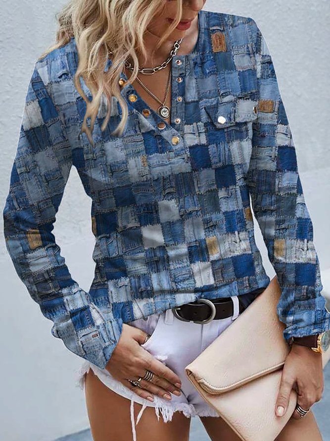 Casual Notched T-Shirt
