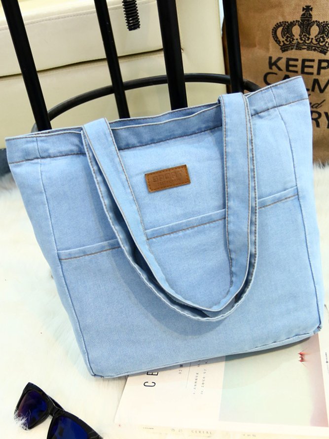 Simple Casual Denim Shoulder Bag