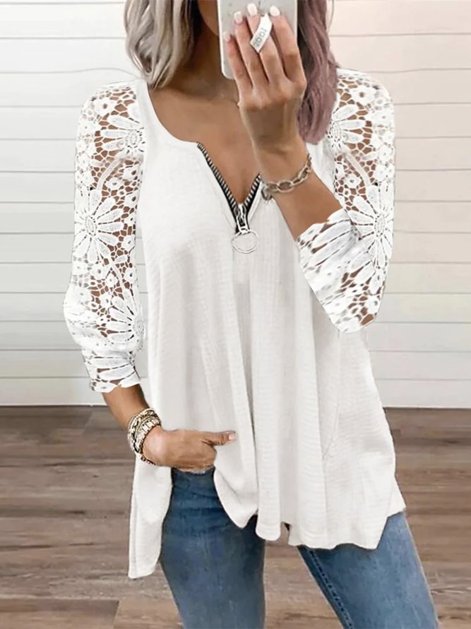 Loose Casual Lace T-Shirt
