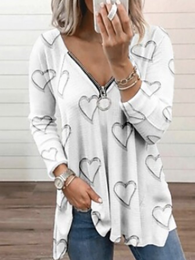 Jersey Casual V Neck Loose T-Shirt