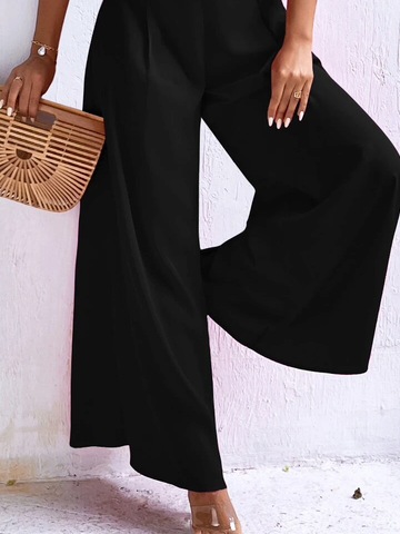 Casual Plain Wide Leg Pants