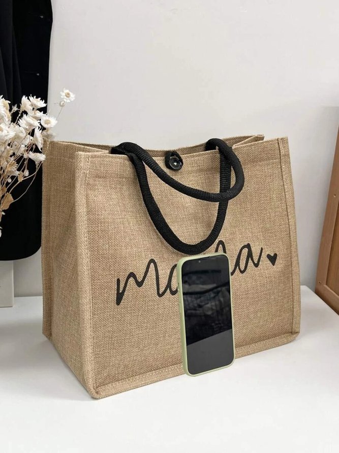 Portable Linen Large Capacity Casual Shoulder Bag