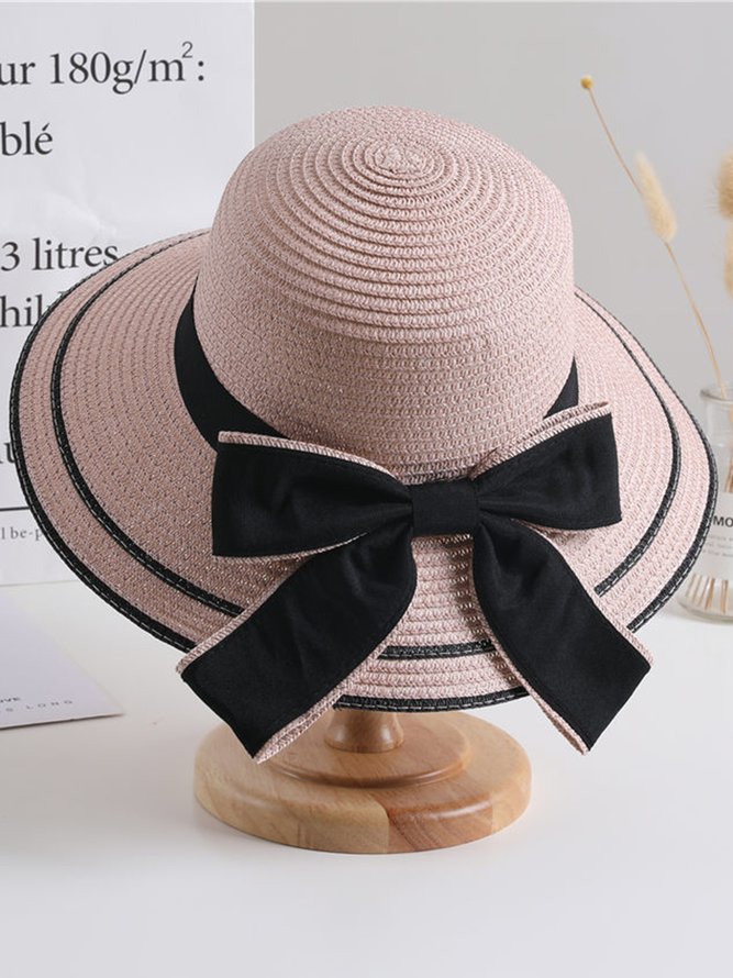 Large edge sun protection sunshade bow sun hat
