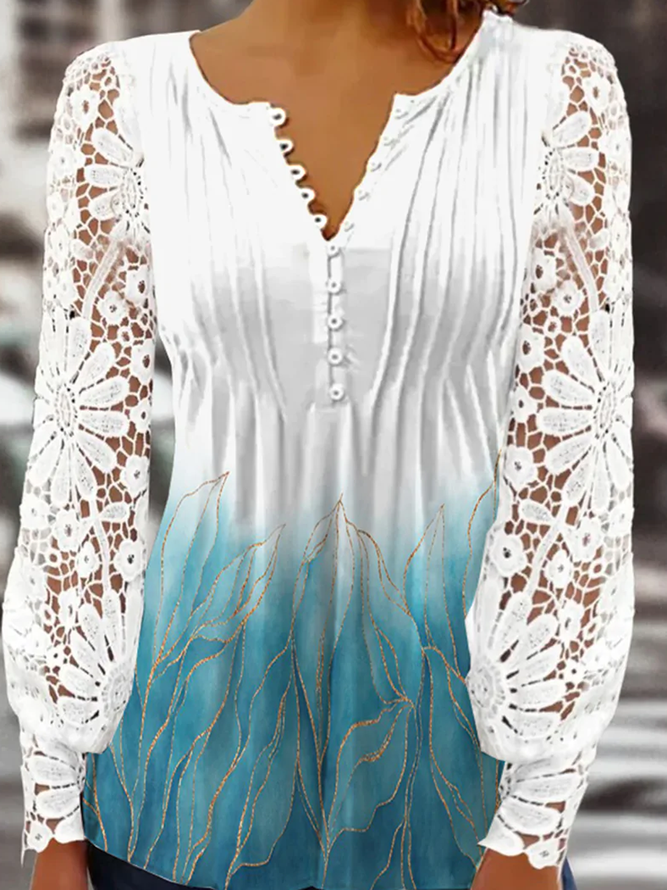 Loose Lace Casual Ethnic Top TUNIC