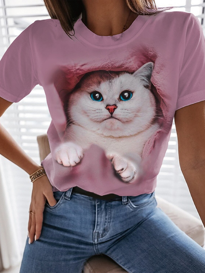 Crew Neck Jersey Casual T-Shirt