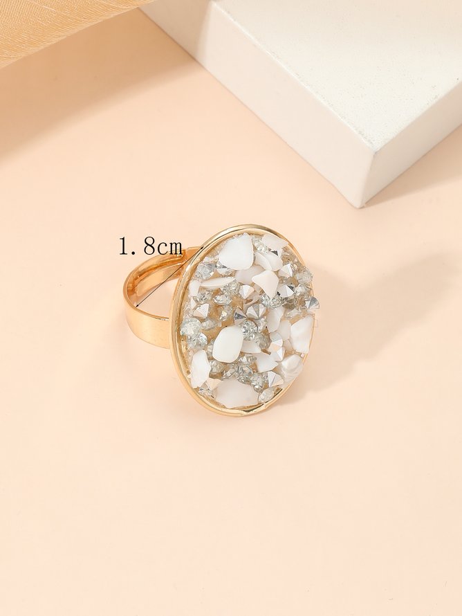 Banquet Party Natural Irregular Crystal Ring Wedding Vacation Elegant Jewelry