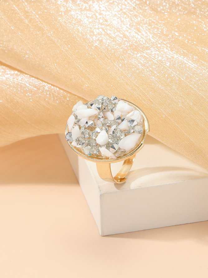 Banquet Party Natural Irregular Crystal Ring Wedding Vacation Elegant Jewelry