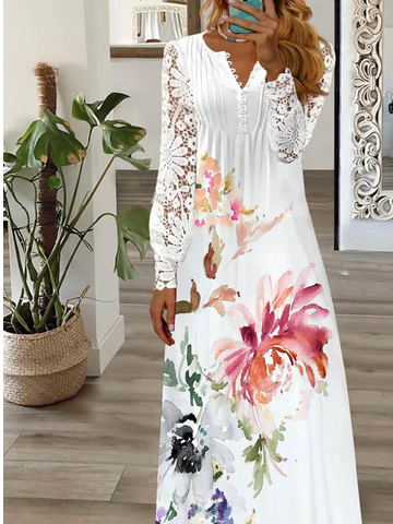 Loose Floral Casual Dress