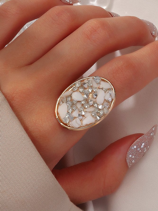 Banquet Party Natural Irregular Crystal Ring Wedding Vacation Elegant Jewelry