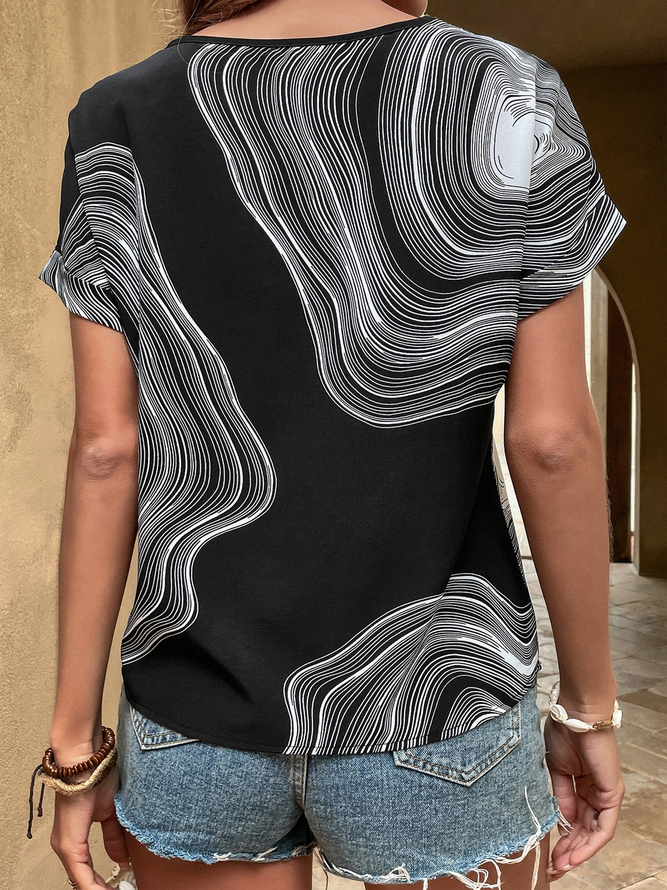 Jersey Casual Abstract T-Shirt