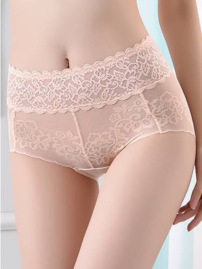 Sexy Lace Mid Waist Briefs