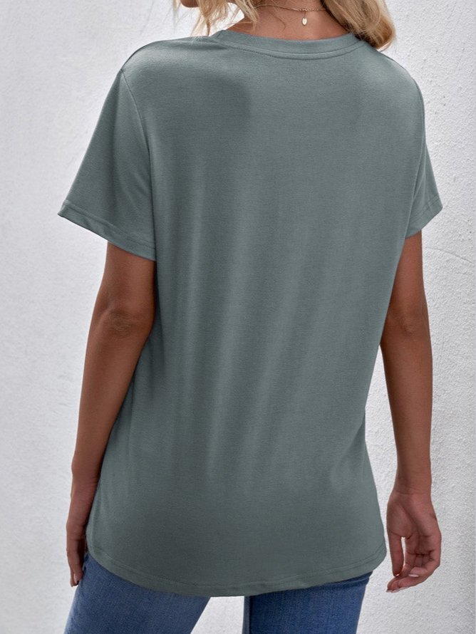 Loose Crew Neck Casual Dandelion T-Shirt