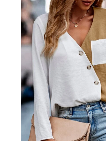 V Neck Casual Blouse