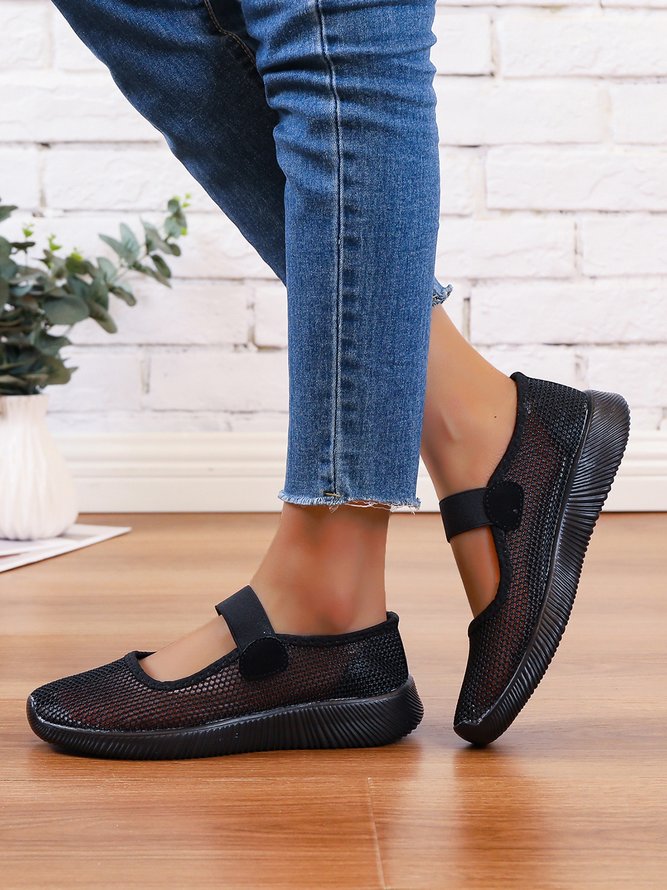 Breathable Mesh Slip On Mary Jane Walking Shoes