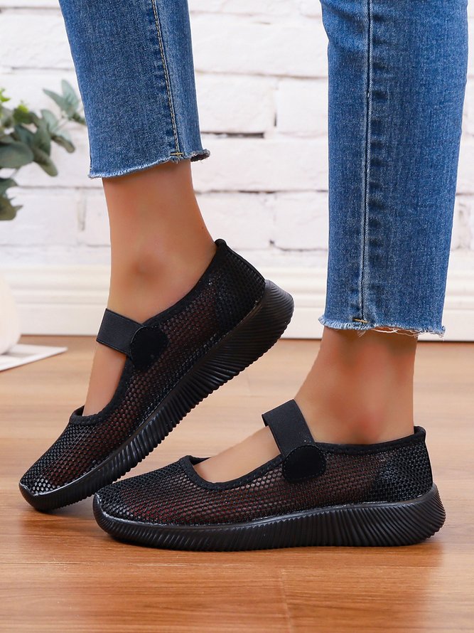 Breathable Mesh Slip On Mary Jane Walking Shoes