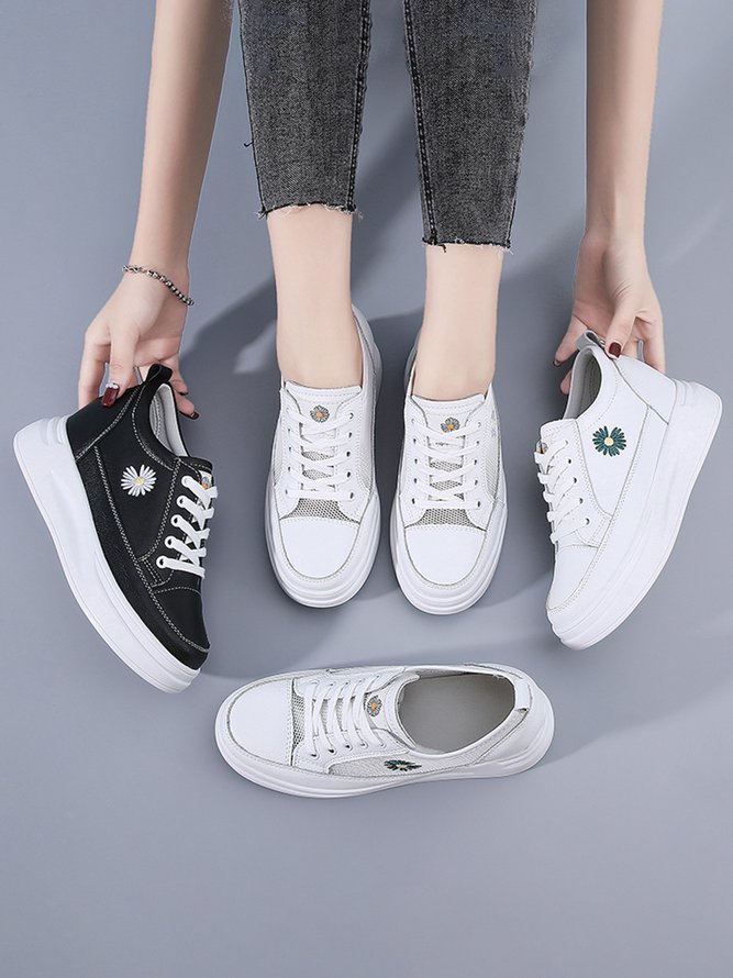 Daisy Leather Platform Booster Sneakers