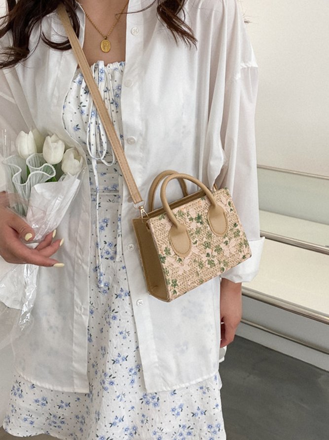 Lace Floral Embroidery Vacation Messenger Bag