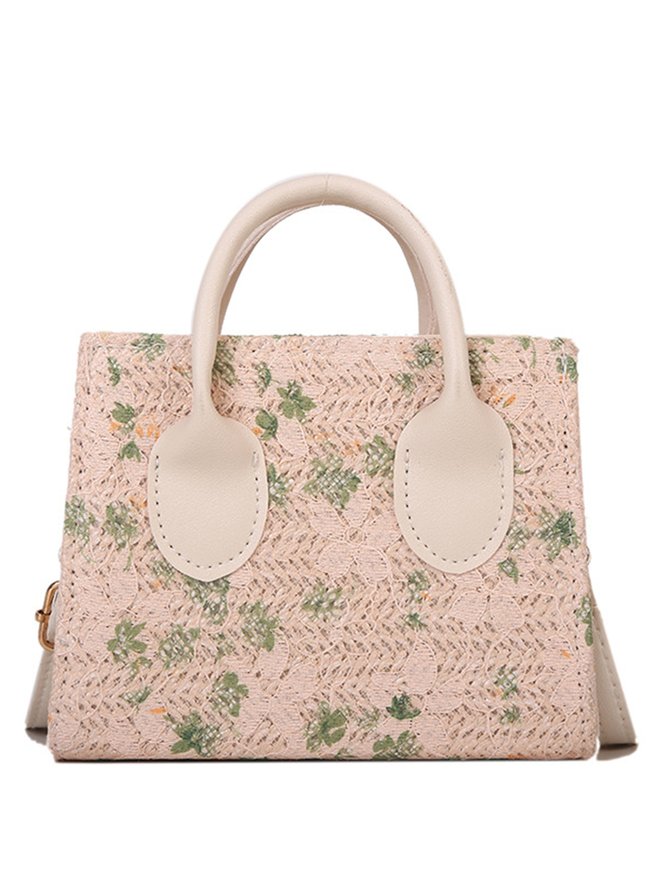 Lace Floral Embroidery Vacation Messenger Bag