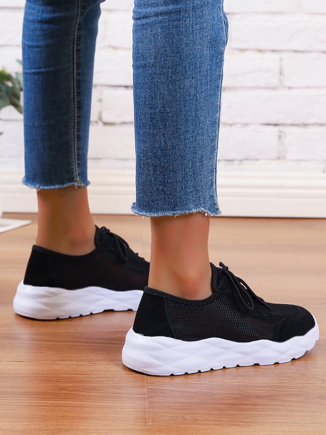 Breathable Mesh Split Joint Casual Lace-Up Sports Shoes