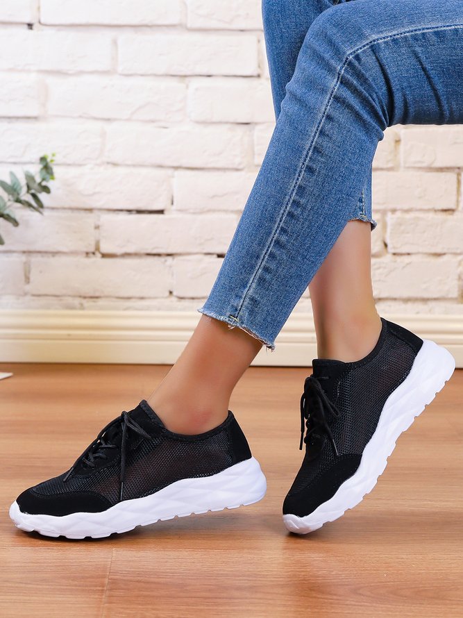 Breathable Mesh Split Joint Casual Lace-Up Sports Shoes