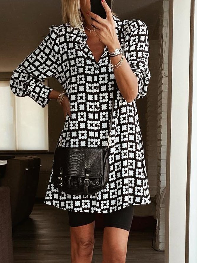 Casual Abstract Graphic tunic Blouse