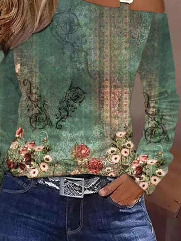 Loose Casual Jersey One Shoulder Shirt