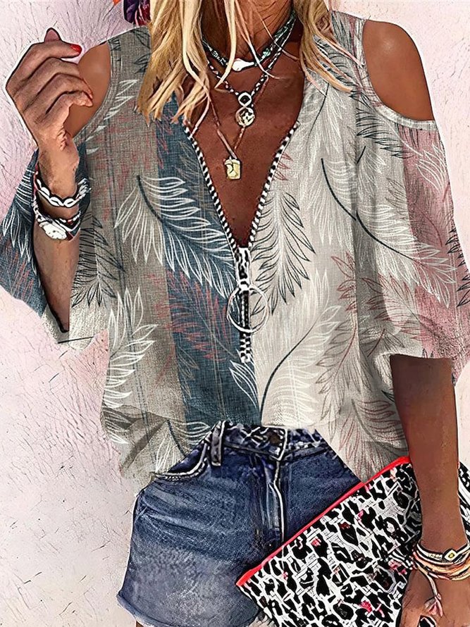 Casual Zipper Loose Shirt