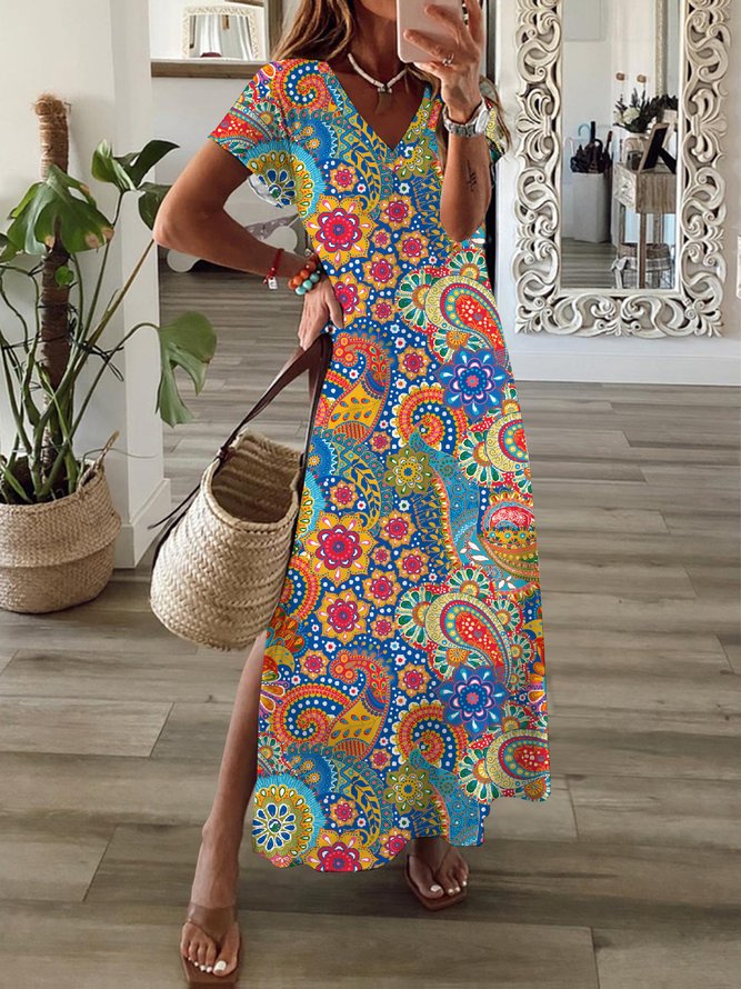 Ethnic Printing Loose Casual Dress