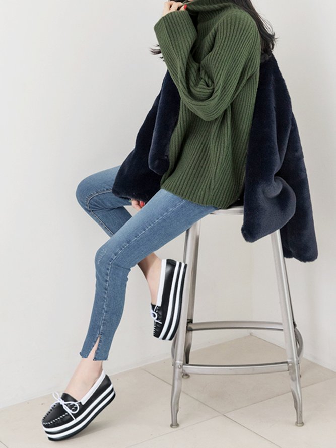 Cowhide Thick Sole Muffin Casual Shoes