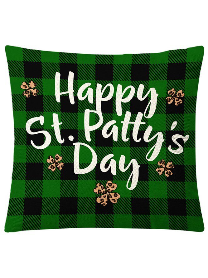 St. Patrick's Day Green Shamrock Throw Pillowcase