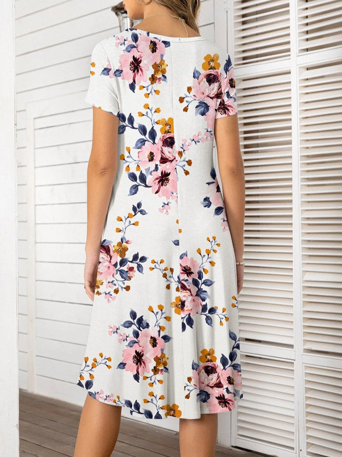 Crew Neck Vacation Dress